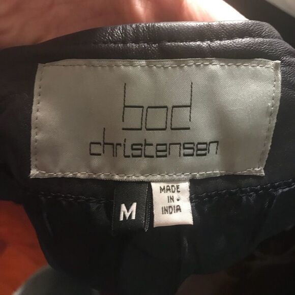 Beautiful navy blue bod & christensen leather jacket Size M, New With Tags! - Picture 2 of 4